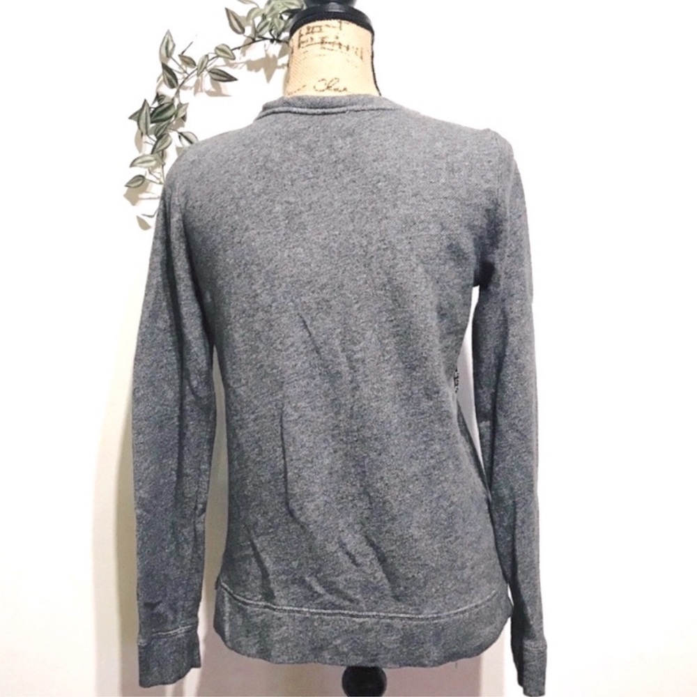 LOFT Gray Sweatshirt w/ Purple Rhinestones in the Front. EUC - Picture 6 of 7
